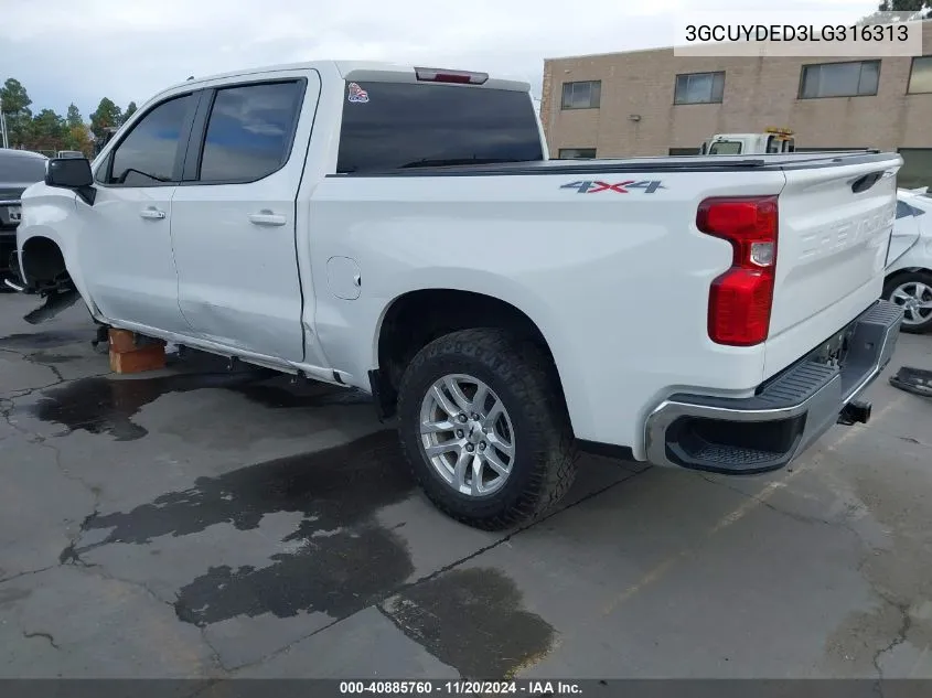 2020 Chevrolet Silverado 1500 4Wd Short Bed Lt VIN: 3GCUYDED3LG316313 Lot: 40885760