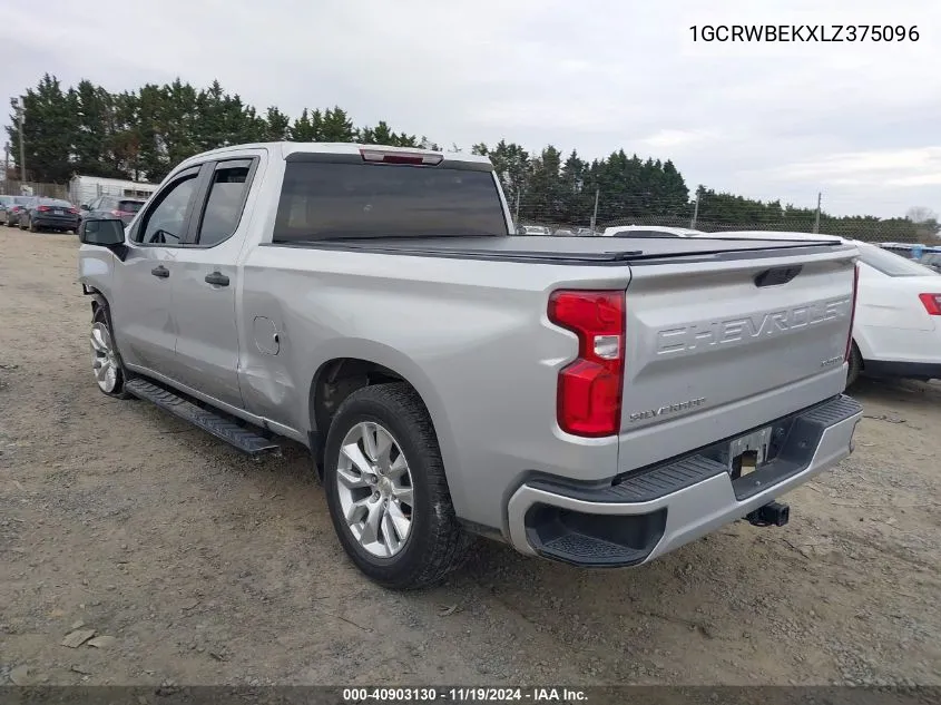 2020 Chevrolet Silverado 1500 2Wd Standard Bed Custom VIN: 1GCRWBEKXLZ375096 Lot: 40903130