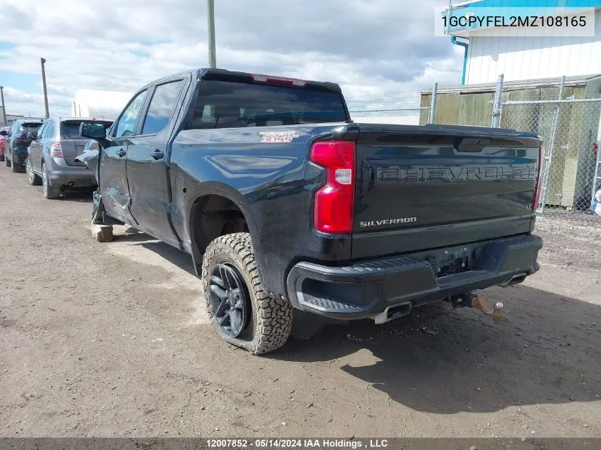 2021 Chevrolet Silverado 1500 VIN: 1GCPYFEL2MZ108165 Lot: 12007852