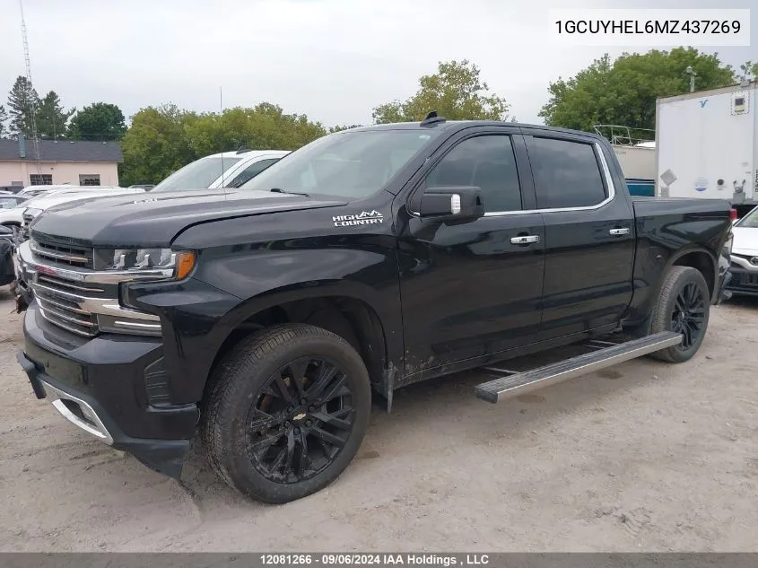 2021 Chevrolet Silverado 1500 VIN: 1GCUYHEL6MZ437269 Lot: 12081266