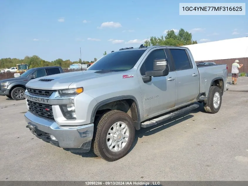 2021 Chevrolet Silverado 2500Hd VIN: 1GC4YNE77MF316625 Lot: 12098286