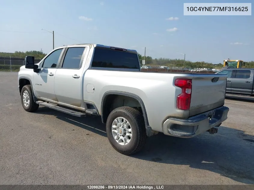 2021 Chevrolet Silverado 2500Hd VIN: 1GC4YNE77MF316625 Lot: 12098286