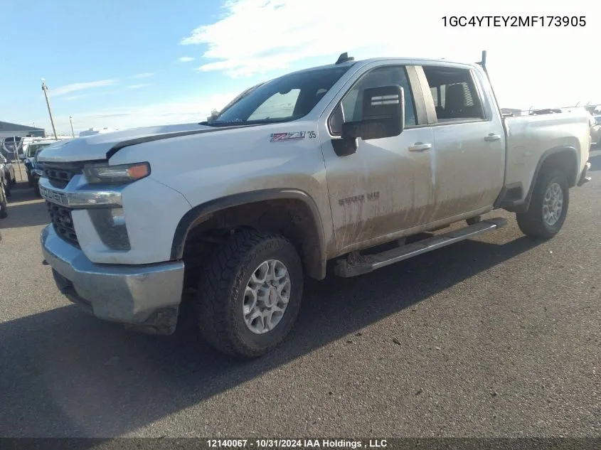 2021 Chevrolet Silverado 3500Hd VIN: 1GC4YTEY2MF173905 Lot: 12140067