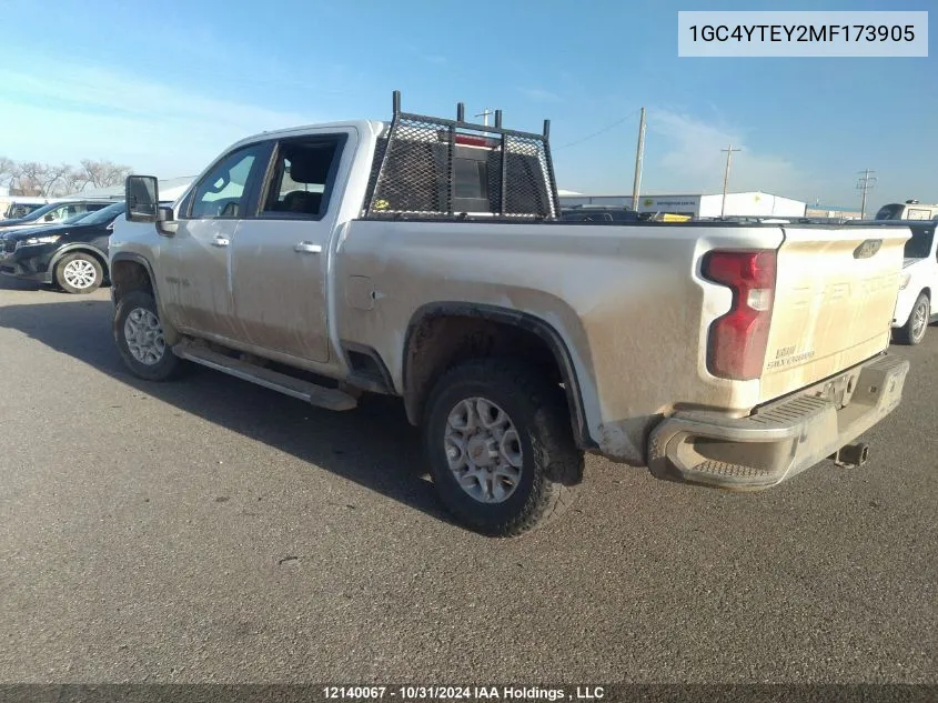 2021 Chevrolet Silverado 3500Hd VIN: 1GC4YTEY2MF173905 Lot: 12140067