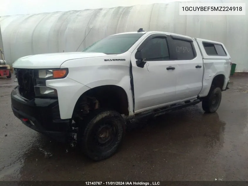 2021 Chevrolet Silverado 1500 VIN: 1GCUYBEF5MZ224918 Lot: 12143767