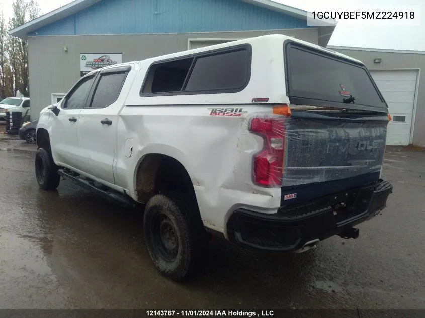 2021 Chevrolet Silverado 1500 VIN: 1GCUYBEF5MZ224918 Lot: 12143767