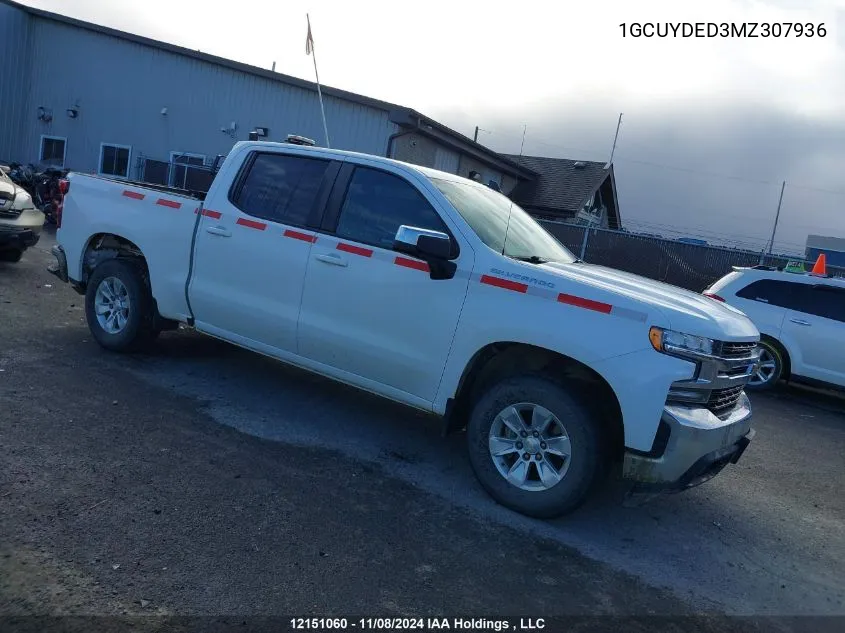 2021 Chevrolet Silverado K1500 Lt VIN: 1GCUYDED3MZ307936 Lot: 12151060