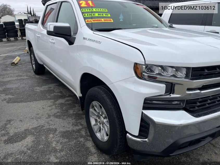 2021 Chevrolet Silverado 1500 4Wd Short Bed Lt VIN: 1GCUYDED9MZ103612 Lot: 38602519