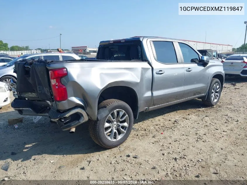 2021 Chevrolet Silverado 1500 2Wd Short Bed Lt VIN: 1GCPWCEDXMZ119847 Lot: 39238633