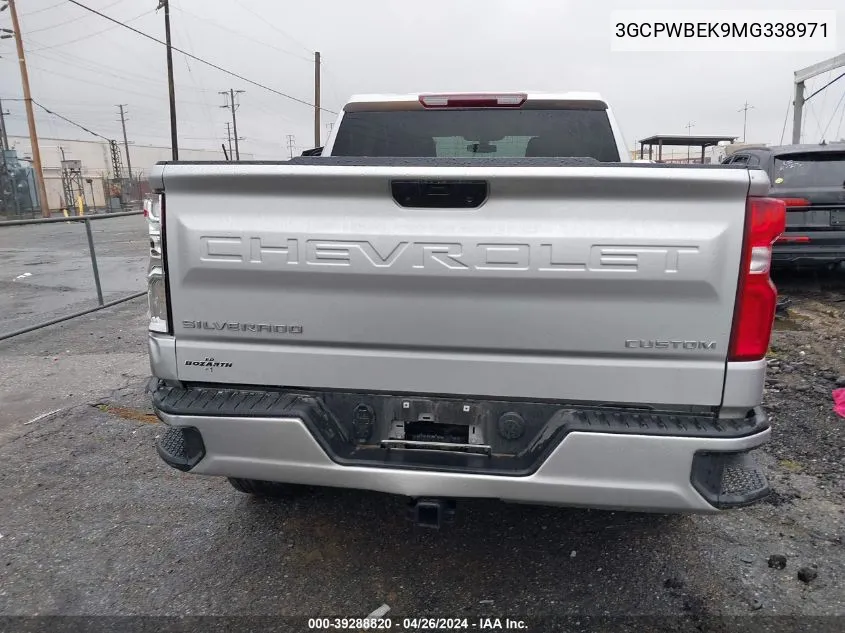 2021 Chevrolet Silverado 1500 2Wd Short Bed Custom VIN: 3GCPWBEK9MG338971 Lot: 39288820