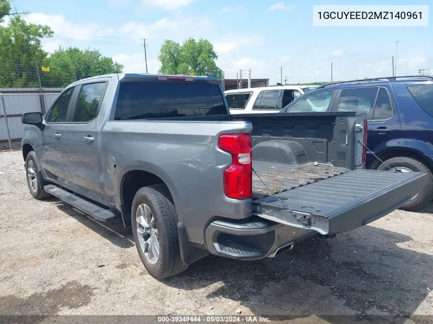 2021 Chevrolet Silverado 1500 4Wd Short Bed Rst/4Wd Standard Bed Rst VIN: 1GCUYEED2MZ140961 Lot: 39349444