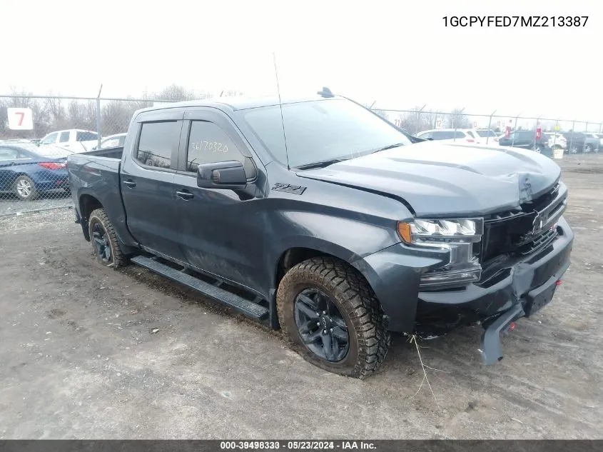 2021 Chevrolet Silverado 1500 4Wd Short Bed Lt Trail Boss VIN: 1GCPYFED7MZ213387 Lot: 39498333