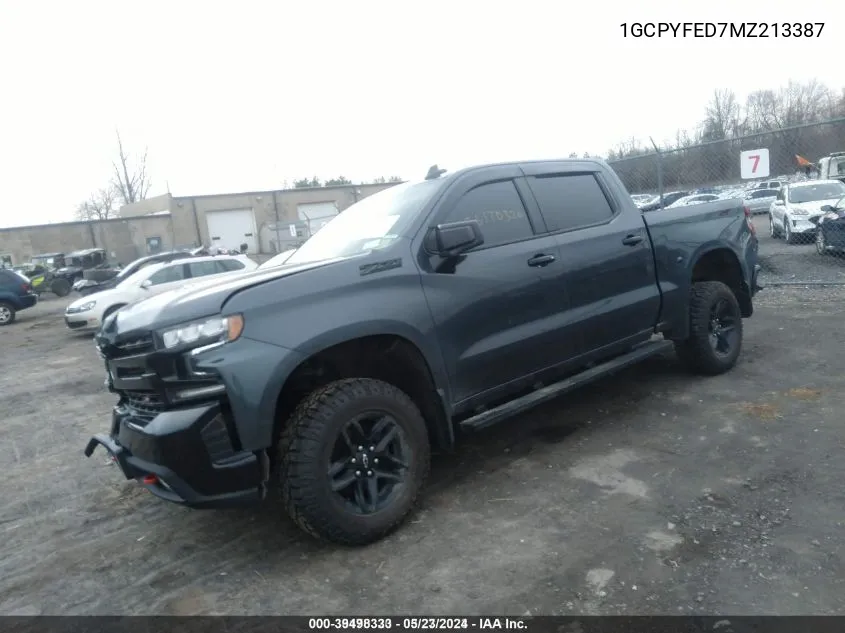 2021 Chevrolet Silverado 1500 4Wd Short Bed Lt Trail Boss VIN: 1GCPYFED7MZ213387 Lot: 39498333