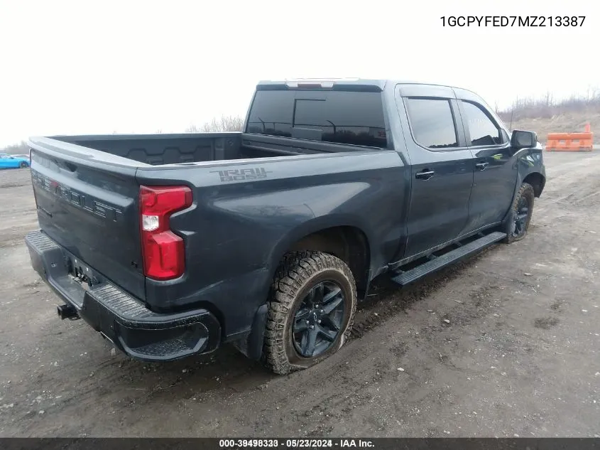 1GCPYFED7MZ213387 2021 Chevrolet Silverado 1500 4Wd Short Bed Lt Trail Boss