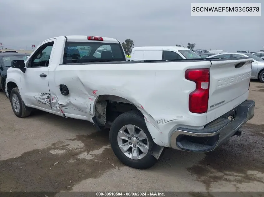 3GCNWAEF5MG365878 2021 Chevrolet Silverado 1500 2Wd Regular Cab Long Bed Wt