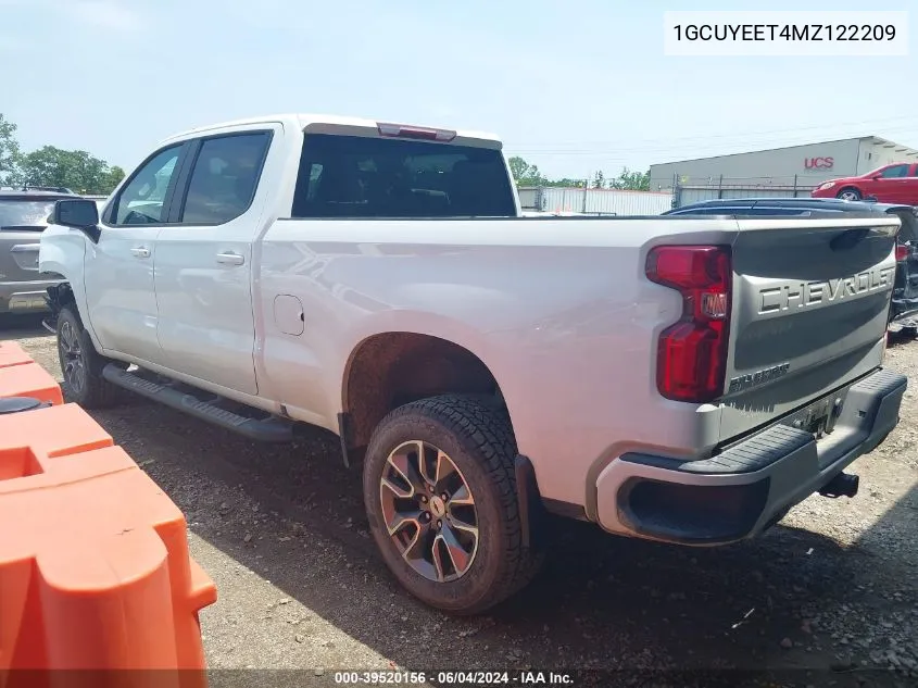 2021 Chevrolet Silverado 1500 4Wd Short Bed Rst/4Wd Standard Bed Rst VIN: 1GCUYEET4MZ122209 Lot: 39520156