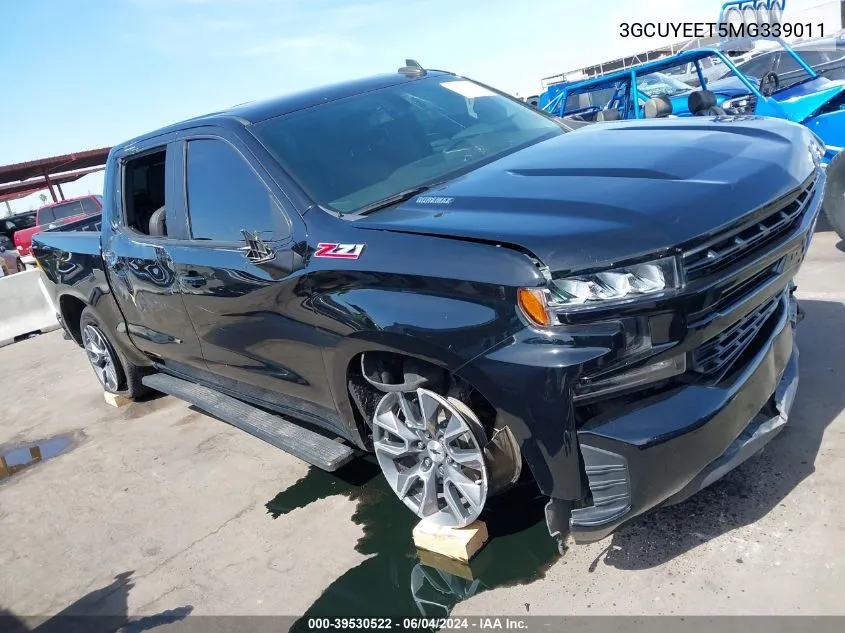 2021 Chevrolet Silverado 1500 4Wd Short Bed Rst VIN: 3GCUYEET5MG339011 Lot: 39530522