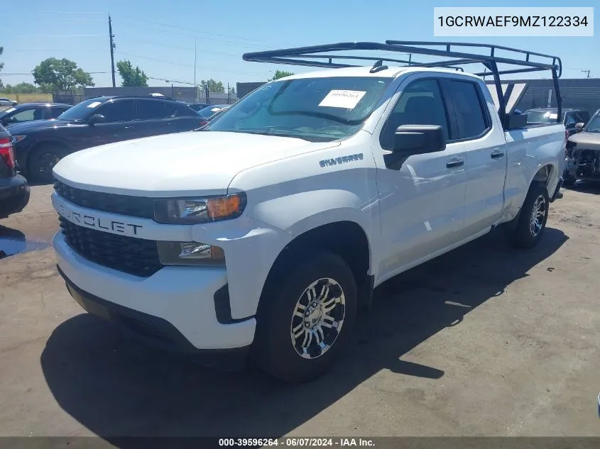 2021 Chevrolet Silverado 1500 2Wd Double Cab Standard Bed Wt VIN: 1GCRWAEF9MZ122334 Lot: 39596264