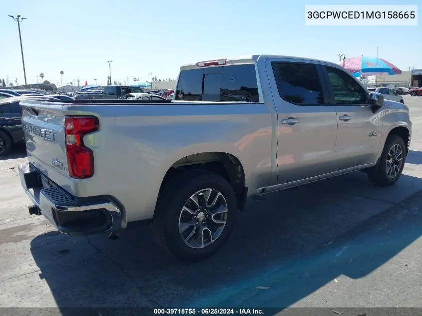 2021 Chevrolet Silverado 1500 2Wd Short Bed Lt VIN: 3GCPWCED1MG158665 Lot: 39718755