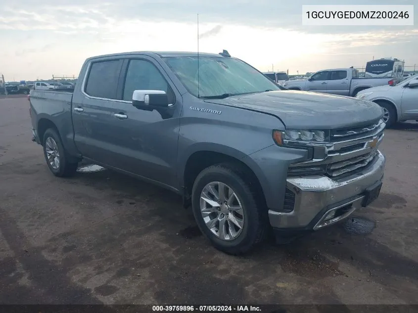 2021 Chevrolet Silverado 1500 4Wd Short Bed Ltz VIN: 1GCUYGED0MZ200246 Lot: 39759896