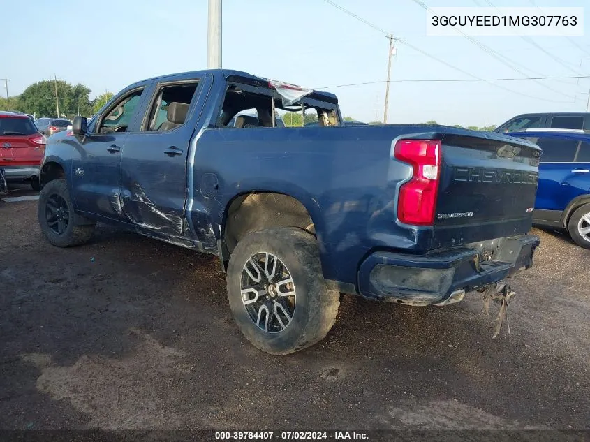 2021 Chevrolet Silverado 1500 4Wd Short Bed Rst VIN: 3GCUYEED1MG307763 Lot: 39784407