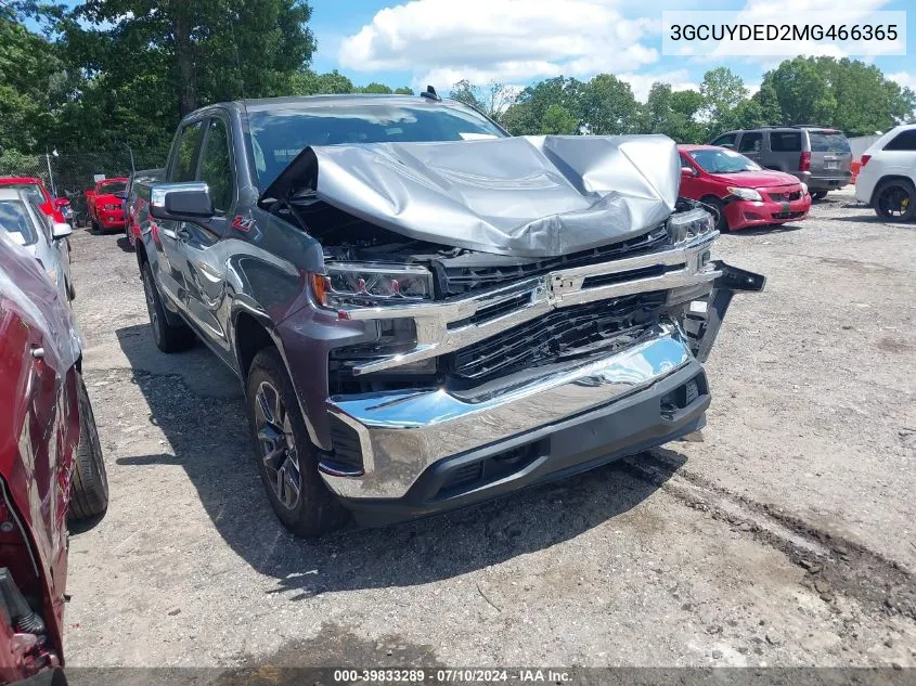 2021 Chevrolet Silverado 1500 4Wd Short Bed Lt VIN: 3GCUYDED2MG466365 Lot: 39833289