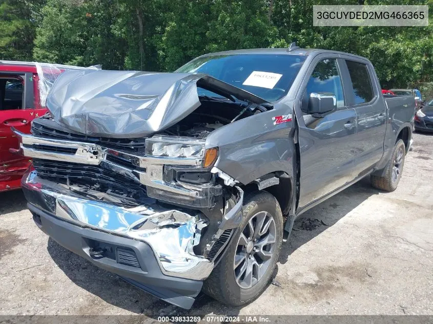 2021 Chevrolet Silverado 1500 4Wd Short Bed Lt VIN: 3GCUYDED2MG466365 Lot: 39833289