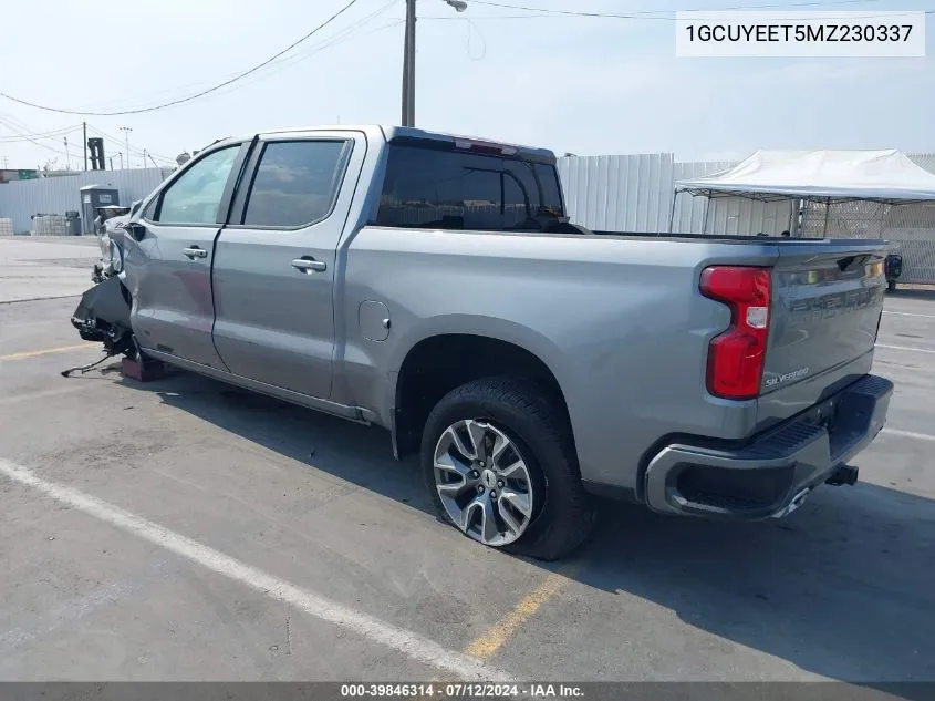 2021 Chevrolet Silverado 1500 4Wd Short Bed Rst VIN: 1GCUYEET5MZ230337 Lot: 39846314