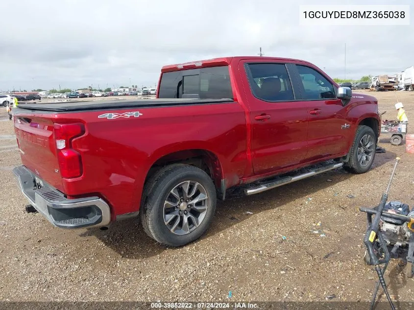 2021 Chevrolet Silverado 1500 4Wd Short Bed Lt VIN: 1GCUYDED8MZ365038 Lot: 39852022