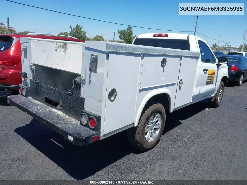 2021 Chevrolet Silverado 1500 2Wd Regular Cab Long Bed Wt VIN: 3GCNWAEF6MG335935 Lot: 39862143