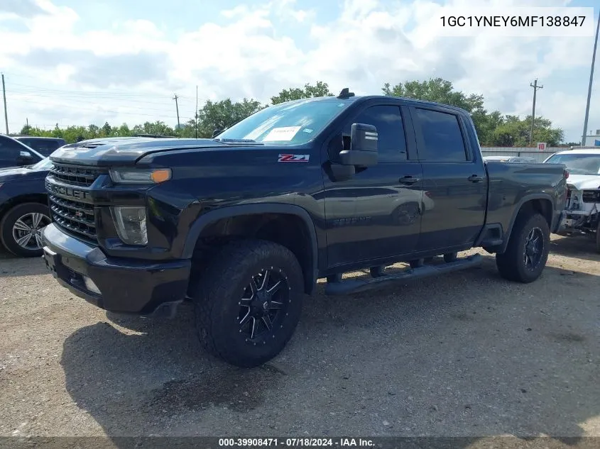 2021 Chevrolet Silverado 2500Hd 4Wd Standard Bed Lt VIN: 1GC1YNEY6MF138847 Lot: 39908471