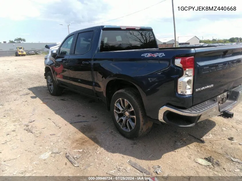 2021 Chevrolet Silverado 1500 4Wd Short Bed Lt With 2Fl VIN: 1GCPYJEK8MZ440668 Lot: 39946724