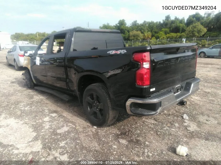 2021 Chevrolet Silverado 1500 4Wd Short Bed Lt VIN: 1GCUYDED7MZ349204 Lot: 39954110