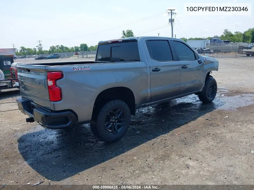 2021 Chevrolet Silverado 1500 4Wd Short Bed Lt Trail Boss VIN: 1GCPYFED1MZ230346 Lot: 39986825