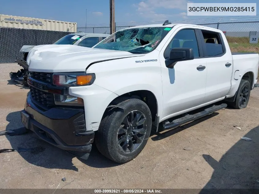 2021 Chevrolet Silverado 1500 2Wd Short Bed Custom VIN: 3GCPWBEK9MG285415 Lot: 39992621