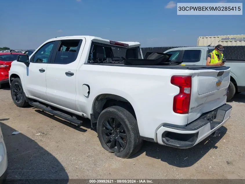 2021 Chevrolet Silverado 1500 2Wd Short Bed Custom VIN: 3GCPWBEK9MG285415 Lot: 39992621