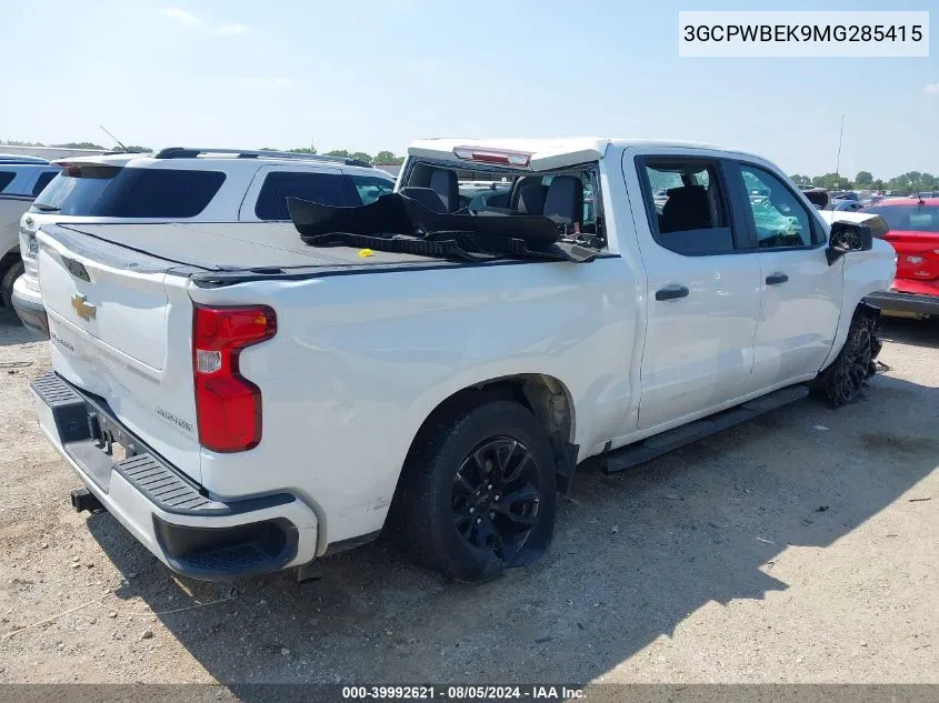 2021 Chevrolet Silverado 1500 2Wd Short Bed Custom VIN: 3GCPWBEK9MG285415 Lot: 39992621