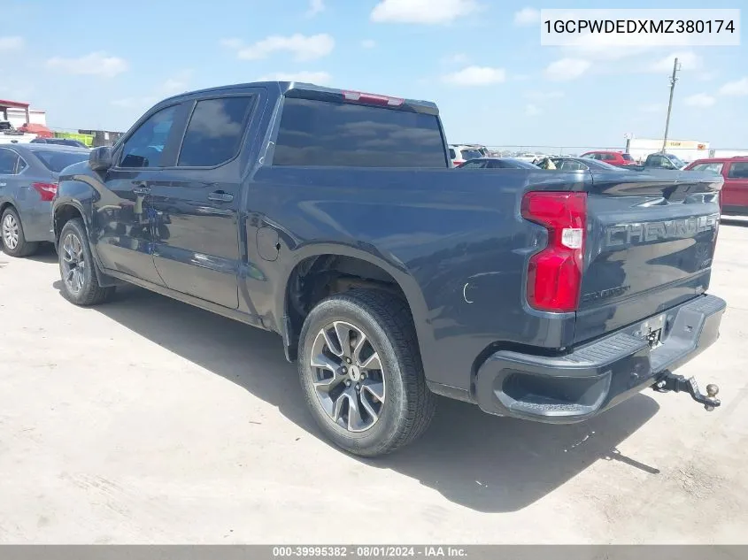 2021 Chevrolet Silverado 1500 2Wd Short Bed Rst VIN: 1GCPWDEDXMZ380174 Lot: 39995382