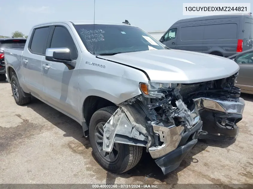 2021 Chevrolet Silverado 1500 4Wd Short Bed Lt VIN: 1GCUYDEDXMZ244821 Lot: 40000360