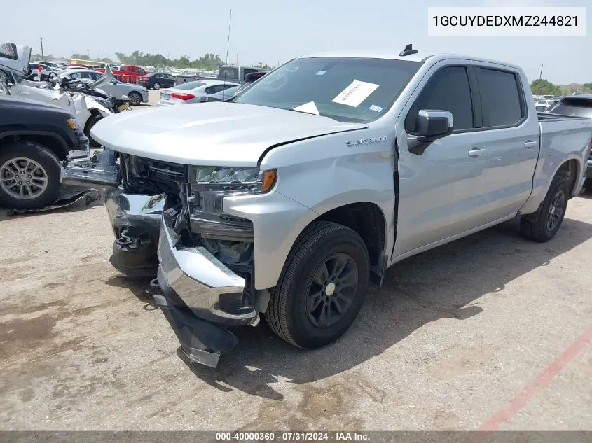 2021 Chevrolet Silverado 1500 4Wd Short Bed Lt VIN: 1GCUYDEDXMZ244821 Lot: 40000360