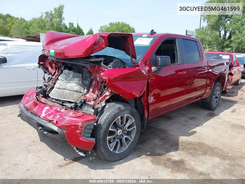 2021 Chevrolet Silverado 1500 K1500 Rst VIN: 3GCUYEED5MG461599 Lot: 40012769