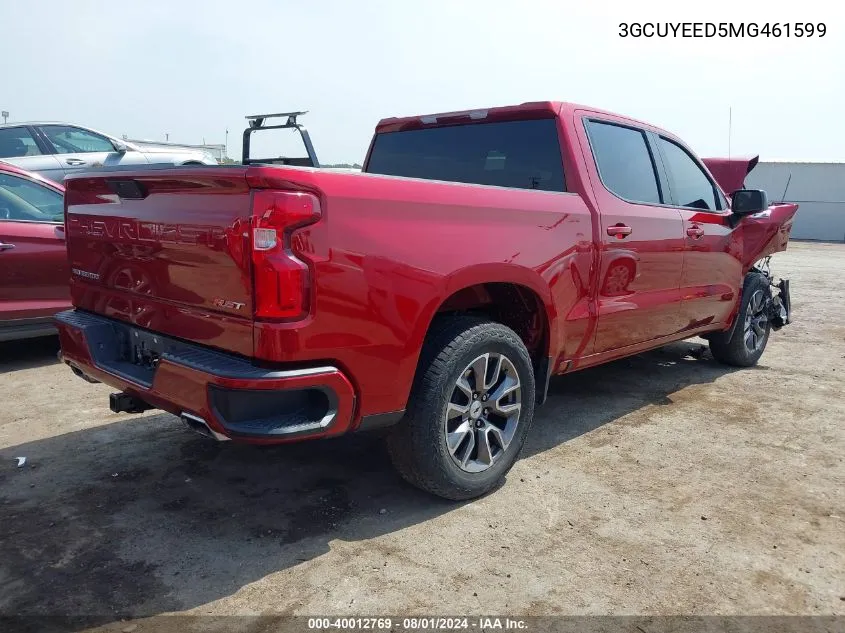 2021 Chevrolet Silverado 1500 K1500 Rst VIN: 3GCUYEED5MG461599 Lot: 40012769