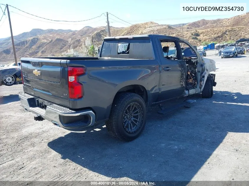 2021 Chevrolet Silverado 1500 4Wd Short Bed Lt VIN: 1GCUYDED9MZ354730 Lot: 40018126