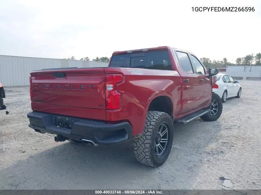 2021 Chevrolet Silverado 1500 4Wd Short Bed Lt Trail Boss VIN: 1GCPYFED6MZ266596 Lot: 40033748