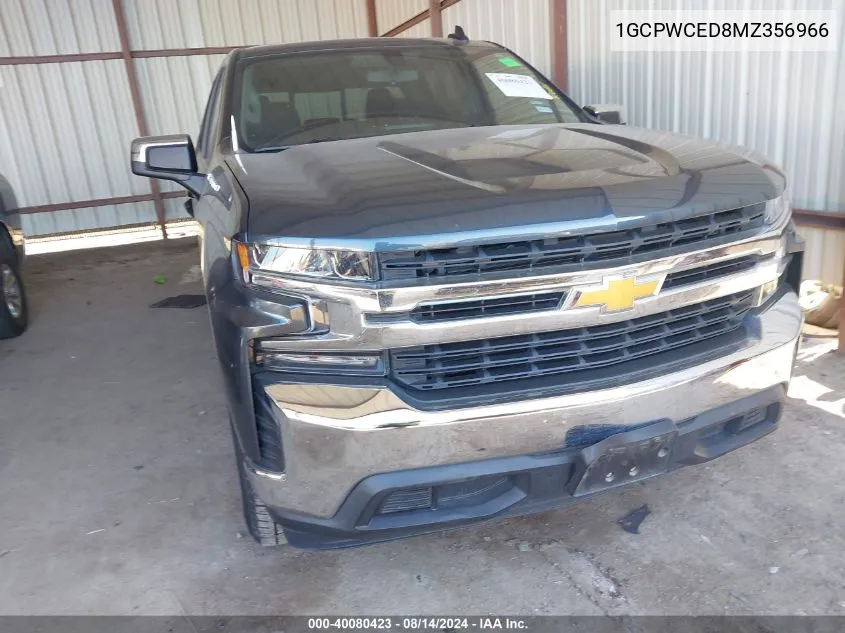 2021 Chevrolet Silverado 1500 2Wd Short Bed Lt VIN: 1GCPWCED8MZ356966 Lot: 40080423