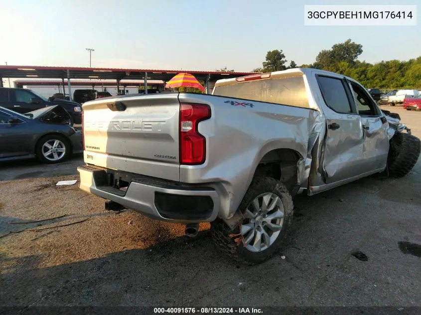 2021 Chevrolet Silverado 1500 4Wd Short Bed Custom VIN: 3GCPYBEH1MG176414 Lot: 40091576