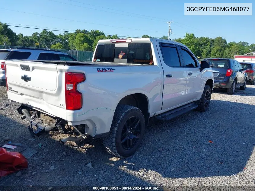 2021 Chevrolet Silverado 1500 4Wd Short Bed Lt Trail Boss VIN: 3GCPYFED6MG468077 Lot: 40100053