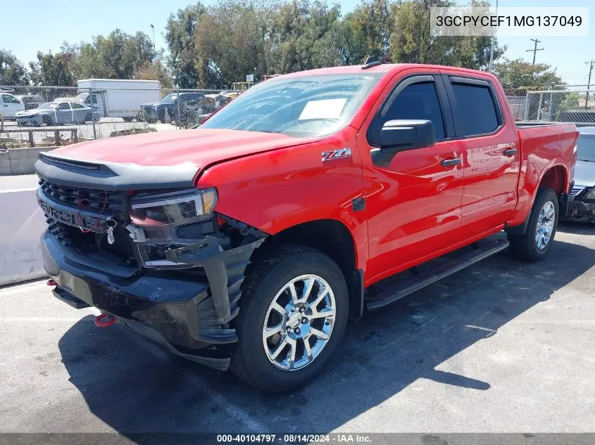 2021 Chevrolet Silverado 1500 4Wd Short Bed Custom Trail Boss VIN: 3GCPYCEF1MG137049 Lot: 40104797