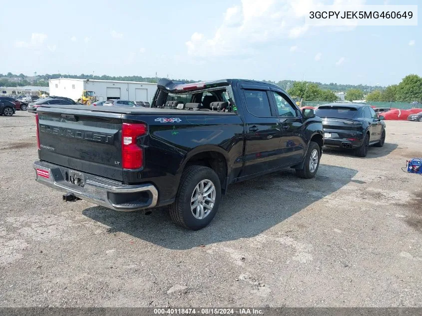 2021 Chevrolet Silverado 1500 4Wd Short Bed Lt With 2Fl VIN: 3GCPYJEK5MG460649 Lot: 40118474