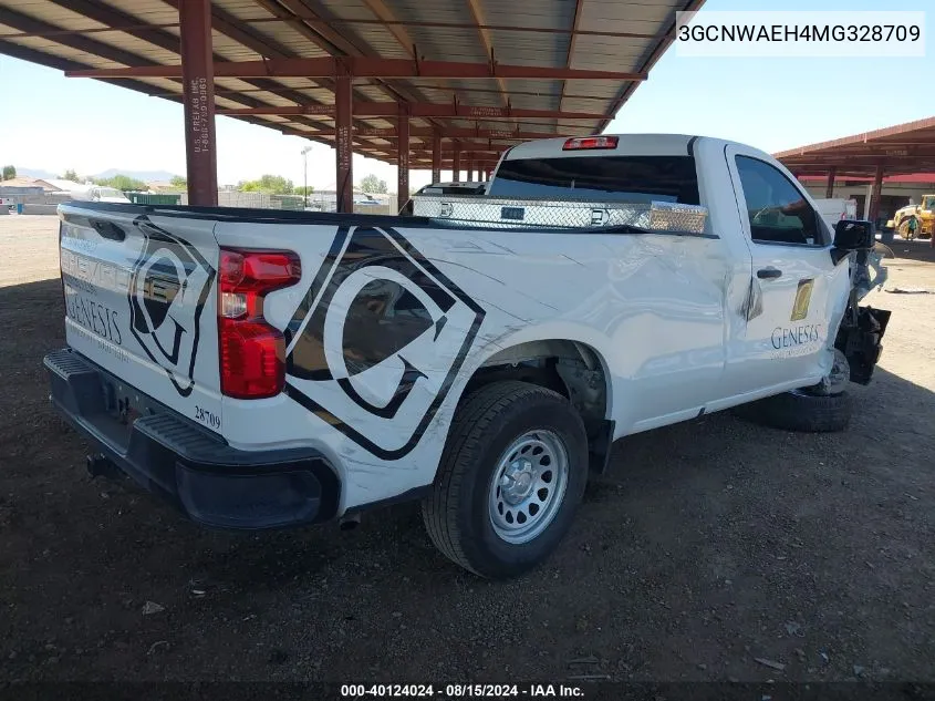 2021 Chevrolet Silverado 1500 2Wd Regular Cab Long Bed Wt VIN: 3GCNWAEH4MG328709 Lot: 40124024